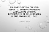 An investigation on self reported writing problems and actual