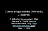Course Blogs and the University Classroom
