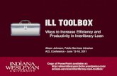 ILL Toolbox:  Ways to Increase Efficiency and Productivity in Interlibrary Loan