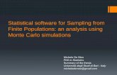 Statistical software for Sampling from Finite Populations: an analysis using Monte Carlo simulations