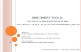 Discovery tools tales of implementation at two hbcus