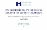 Maureen Bisognano: An international perspective: Leading for better health care