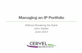 Building an Effective IP Portfolio without Breaking the Bank - John Sadler, Cervel Neurotech