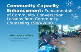 Community Capacity Enhancement; Lessons from Community Counseling