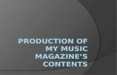 Production of my music magazine’s contents