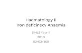 Haematology II Iron deficinecy Anaemia