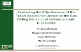 2011 Transportation Research Board Conference - Evaluating the Effectiveness of the Travel Assistance Device on Bus Riding Behavior of Individuals with Disabilities