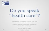 Do you speak "health care"?
