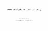 Text analysis in transparency - a talk at Sunlight Labs