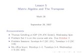 Lesson 5: Matrix Algebra (slides)