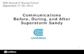 Communications Before, During, and After Superstorm Sandy