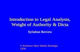 Introduction to legal analysis sources law dicta