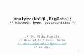 NoSQL & Big Data Analytics: History, Hype, Opportunities