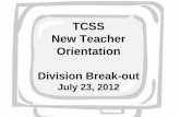 TCSS 6-12 New Teacher Orientation 2012