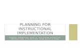 Planning for instructional implementation