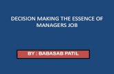 Decision making the essence of managers job MBA