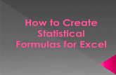 Formulas in ms excel for statistics(report2 in ict math ed)
