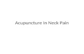 Acupuncture in neck pain