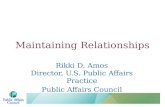 Maintaining Relationships- Rikki Amos