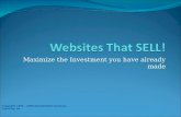 Websites that SELL! (Maximize the Investment you have already made)
