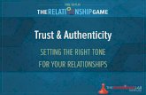#1NLab13: Trust | Authenticity - Setting the Right Tone for Your Relationships