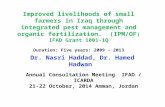 Improved livelihoods of small farmers in iraq through integrated pest management and organic fertilization