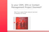 6 Mistakes That Can Doom Your Crm Project