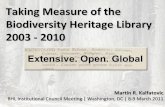 Taking Measure of the Biodiversity Heritage Library, 2003-2010