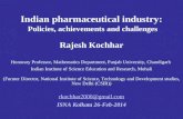 Indian pharmaceutical industry: Policies, achievements and challenges