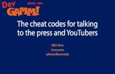 Gamasutra: The cheat codes for talking to the press and YouTubers
