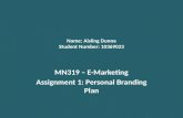 Assignment 1 personal branding plan
