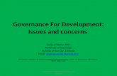 Governance for development  issues and cocerns