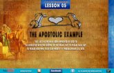 LESSON 05 "THE APOSTOLIC EXAMPLE"