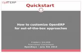 How to customize OpenERP for out of-the-box approaches-frederic. Frederic Gilson, OpenERP