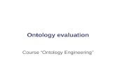 Ontology Engineering: Ontology evaluation