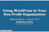 Using WordPress in your Non-Profit Organization