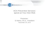 Health Decisions Webinar: ACA Preventive Services