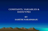 constants, variables and datatypes in C