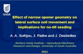 Effect of narrow opener geometry on lateral surface soil movement and implications for no-till seeding. Aliakbar Solhjou