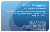 Basic blogging for student Journalists (Bacolod, Aug 25)