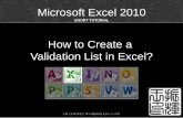 How to create a validation list in excel