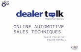 DealerTalk Webinar - Online Sales Techniques
