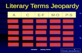 Power point jeopardy game reviewing literary terms