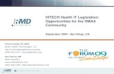 HITECH Health IT Legislation: Opportunities for the DMAA Community