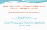 Factors that Predict Persistence in College at the University of Wisconsin-Parkside