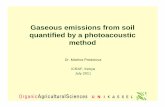 Gaseous Emissions from soil quantified by a photoacoustic method