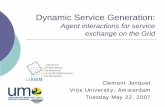 Dynamic Service Generation: Agent interactions for service exchange on the Grid