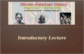 African-American History ~ Introductory Lecture