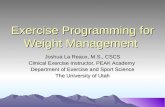 Exercise programming for weight management