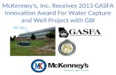 McKenney's, Inc. Receives 2013 GASFA Innovation Award For Water Capture and Well Project with GBI
